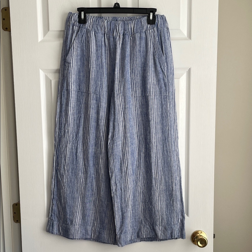 Sonoma Blue and White Striped Wide Leg Pants